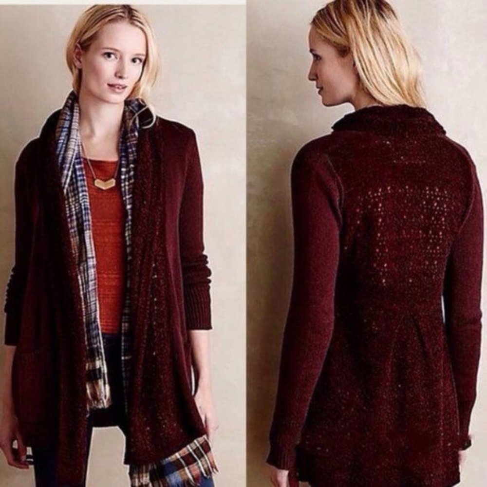 Anthropologie Evenie Angel of the North Chenille Cardigan